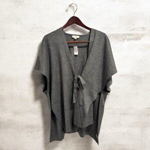 NWT Loft‎ Outlet Grey Poncho Shawl Sz M/L